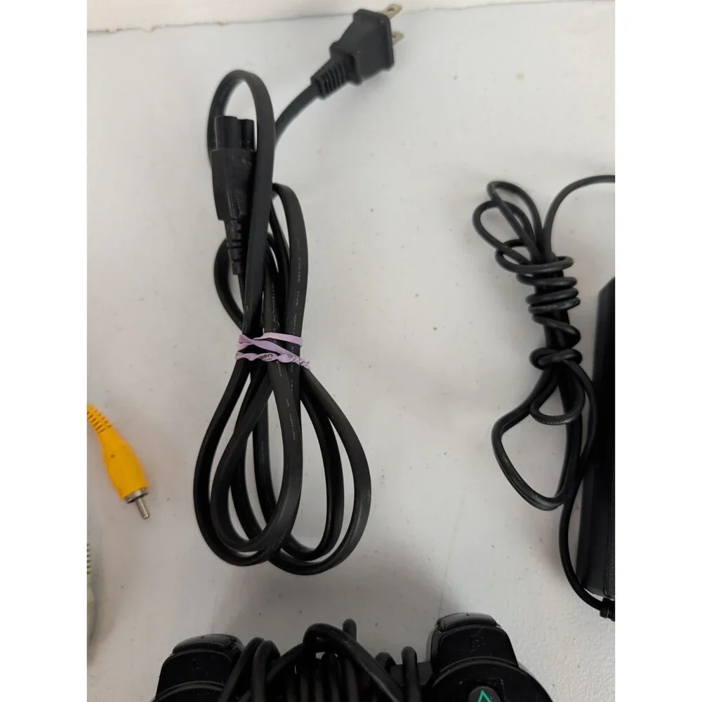 Sony PlayStation 2 Slim PS2 Black Console Bundle OEM- control/cables/console